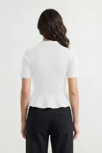 TRENDYOLMİLLA Ecru peplum/Waisted Button Detailed Knitwear Blouse - Image 3