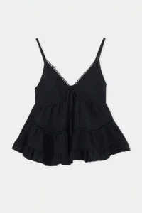 TRENDYOLMİLLA Black Godeli Back Gipe Detailed Weaving Blouse