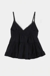TRENDYOLMİLLA Black Godeli Back Gipe Detailed Weaving Blouse - Image 2