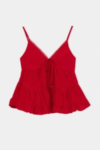 TRENDYOLMİLLA Red Godeli Back Gipe Detailed Weaving Blouse