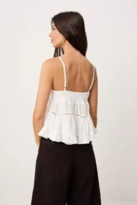 TRENDYOLMİLLA WHITE Godeli Back Gipe Detailed Weaving Blouse - Image 4