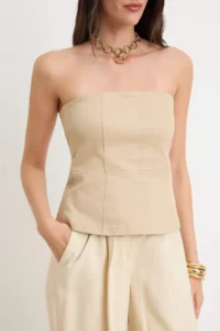 TRENDYOLMİLLA Stone Sewing Detailed peplum Gabardine Weaving Blouse - Image 3