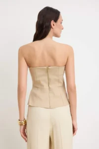 TRENDYOLMİLLA Stone Sewing Detailed peplum Gabardine Weaving Blouse - Image 4