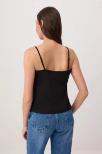 TRENDYOLMİLLA Black Deep V-neck Lace and Binding Detailed Weaving Blouse - Image 4