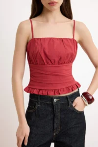 TRENDYOLMİLLA Navy Blue Plain Fitted Asymmetric Yaka Drop Sleeve Short Crop Cotton Rib Knitting Blouse - Image 7