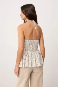 TRENDYOLMİLLA Multicolored Striped Weaving peplum Blouse - Image 4