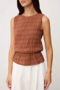 TRENDYOLMİLLA Brick Red Faded Effect Stitching Detailed Weaving Blouse - Image 3