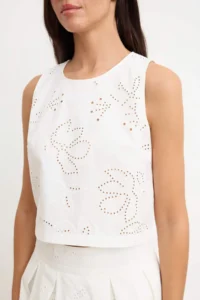 TRENDYOLMİLLA WHITE Fisto flower patterned Blouse - Image 3