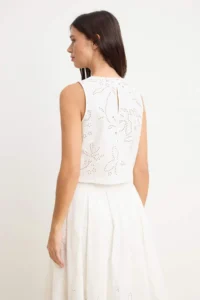TRENDYOLMİLLA WHITE Fisto flower patterned Blouse - Image 4