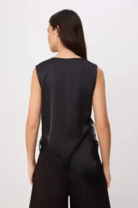 TRENDYOLMİLLA Black Lace Detailed Satin Blouse - Image 4
