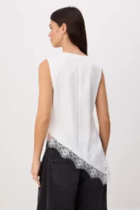 TRENDYOLMİLLA Ecru Lace Detailed Satin Blouse - Image 4