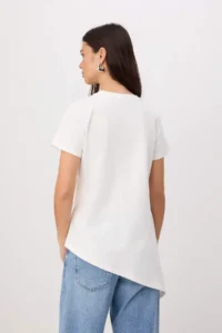 TRENDYOLMİLLA Ecru Plain Regular Crew Neck Standard Sleeve Short 100% Cotton Knitting Blouse - Image 4
