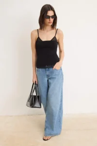 TRENDYOLMİLLA Black Fitted Cowl Neck Thin Sleeveless Sleeveless Flexible Knitting Blouse - Image 2