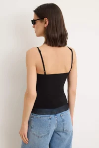 TRENDYOLMİLLA Black Fitted Cowl Neck Thin Sleeveless Sleeveless Flexible Knitting Blouse - Image 4