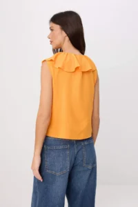 TRENDYOLMİLLA Orange Ruffle Detailed Weaving Blouse - Image 4