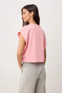 TRENDYOLMİLLA Pink Regular/Normal Pattern Sleeveless Thick Knitting Blouse - Image 4