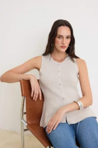 TRENDYOLMİLLA Stone Special Summer Yarn Peplum Detailed Blouse - Image 2