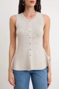 TRENDYOLMİLLA Stone Special Summer Yarn Peplum Detailed Blouse - Image 4