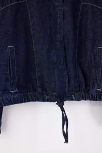 TRENDYOLMİLLA DARK BLUE Dog collar Bomber Jacket 100% Cotton DENIM Jacket - Image 7