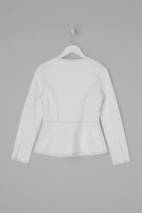TRENDYOLMİLLA Ecru Fitted Medium Flexible DENIM Jacket - Image 6