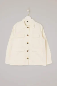 TRENDYOLMİLLA Ecru Pocket Detail Oversized DENIM Jacket - Image 5