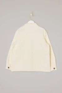 TRENDYOLMİLLA Ecru Pocket Detail Oversized DENIM Jacket - Image 6