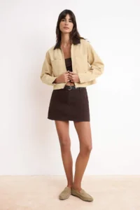 TRENDYOLMİLLA Beige Yaka Detailed 100% Cotton DENIM Jacket - Image 2