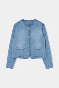 TRENDYOLMİLLA Mavi Button Detailed DENIM Jacket - Image 5