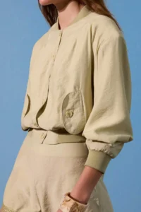 TRENDYOLMİLLA Limited Edition Green Lined Bomber Jacket Jacket - Image 4
