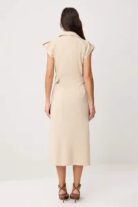 TRENDYOLMİLLA Stone Accessory Detailed Midi Weaving Shirt Dress - Image 4