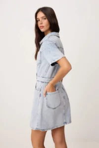 TRENDYOLMİLLA Premium Light Blue Special Material Midi DENIM Dress - Image 4