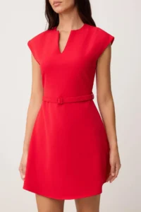 TRENDYOLMİLLA Red Plain Midi Weaving Dress - Image 3