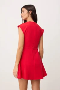 TRENDYOLMİLLA Red Plain Midi Weaving Dress - Image 4