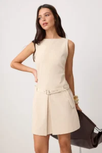 TRENDYOLMİLLA Stone Belt Detailed Short / Mini Weaving Dress - Image 2