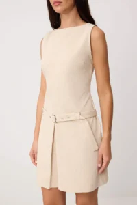 TRENDYOLMİLLA Stone Belt Detailed Short / Mini Weaving Dress - Image 3