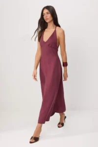 TRENDYOLMİLLA More Sustainable Plum Modal Maxi Weaving Dress