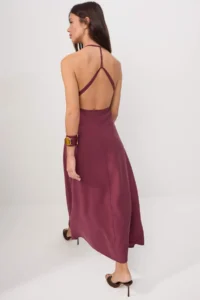 TRENDYOLMİLLA More Sustainable Plum Modal Maxi Weaving Dress - Image 3