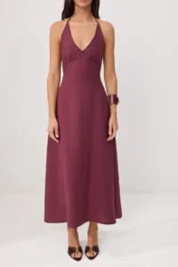 TRENDYOLMİLLA More Sustainable Plum Modal Maxi Weaving Dress - Image 4