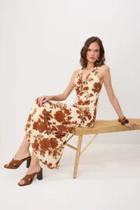 TRENDYOLMİLLA More Sustainable Multicolored Floral Sleeveless Maxi Weaving Dress - Image 2