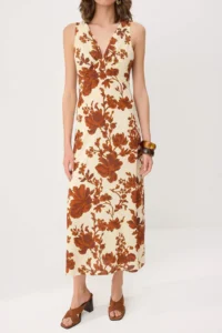TRENDYOLMİLLA More Sustainable Multicolored Floral Sleeveless Maxi Weaving Dress - Image 3