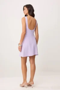 TRENDYOLMİLLA Lilac Skirt with flywheel Thick Sleeveless Short / Mini Flexible Weaving Dress - Image 4