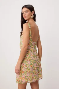 TRENDYOLMİLLA Multicolored Floral Binding Strap Detailed Short / Mini Weaving Dress - Image 4