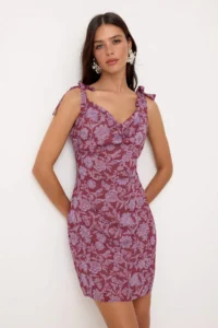 TRENDYOLMİLLA Multicolored Floral Binding Strap Detailed Short / Mini Weaving Dress - Image 2