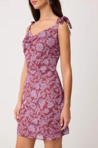 TRENDYOLMİLLA Multicolored Floral Binding Strap Detailed Short / Mini Weaving Dress - Image 3