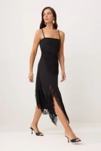 TRENDYOLMİLLA Black A-Cut/Life Form Square Neck Thin Sleeveless Sleeveless Tulle Knitting Dress