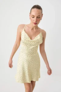 TRENDYOLMİLLA Yellow-Multicolored Abstract Short / Mini Weaving Dress - Image 2