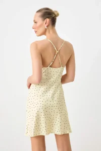 TRENDYOLMİLLA Yellow-Multicolored Abstract Short / Mini Weaving Dress - Image 4