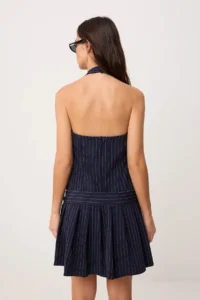 TRENDYOLMİLLA Multicolored Arched Striped pleated Short / Mini Weaving Dress - Image 4