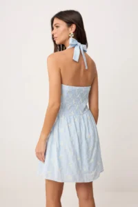 TRENDYOLMİLLA Light Blue embroidery Mini Weaving Dress - Image 4