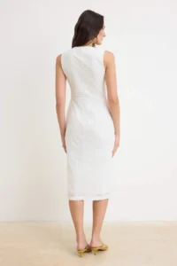 TRENDYOLMİLLA Ecru embroidery Button Detailed Midi Weaving Dress - Image 4